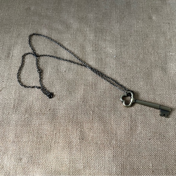 Suddenly Darling brass tone key lanyard charm long necklace hardware fancy - Picture 5 of 5